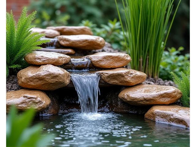 Cascada decorativa en jardín