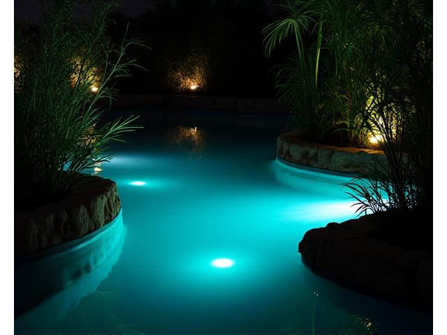 Estanque con iluminación LED